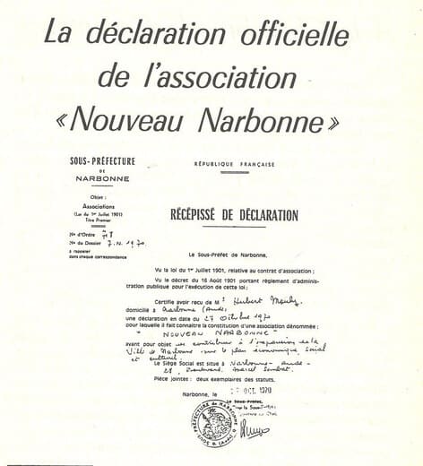 Récépissé de déclaration